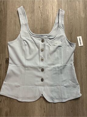 🔥349–NWT Old Navy Pale Blue Button-Front Camisole